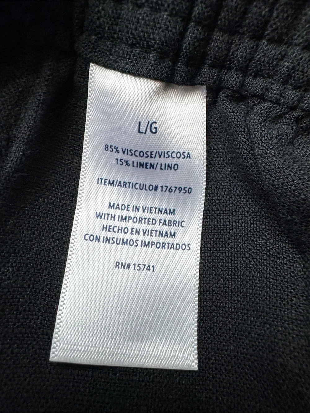 Splendid Linen style Black Casual Drawstring Pants - Picture 3 of 6